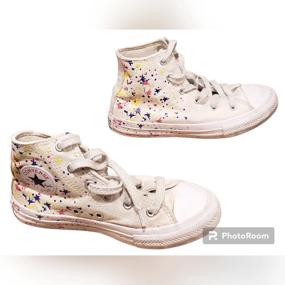 Converse Girls Chuck Taylor All Star Hi 366457F White Casual Shoes Sneakers 13